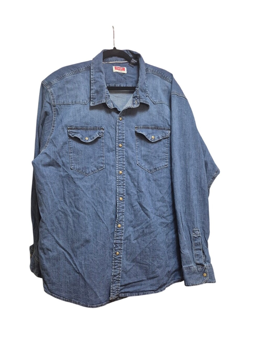 NWOT Wrangler Blue Denim Western Shirt